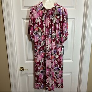 Maggy London Mock Neck Floral Print Dress